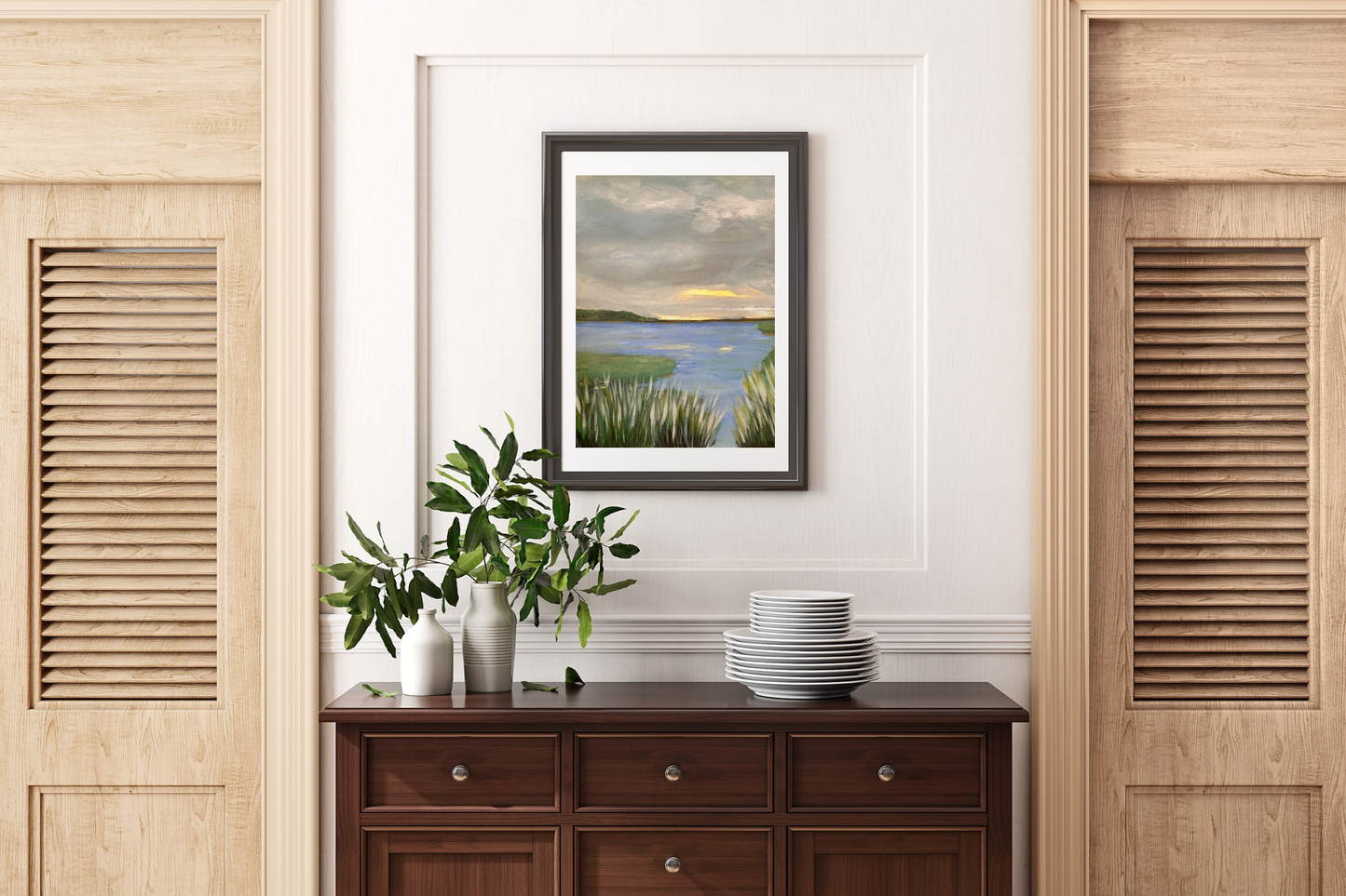 Golden At Dusk Marsh Print