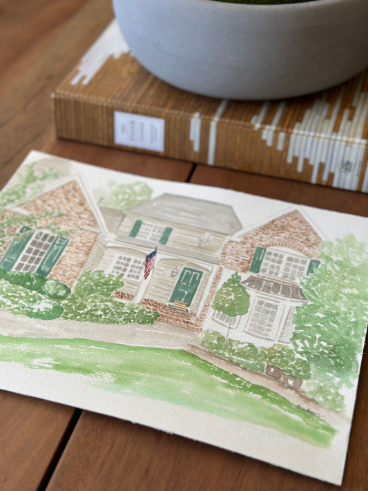 Custom Watercolor House Portrait | Personalized Home Illustration Gift by Breanna Megan Studio