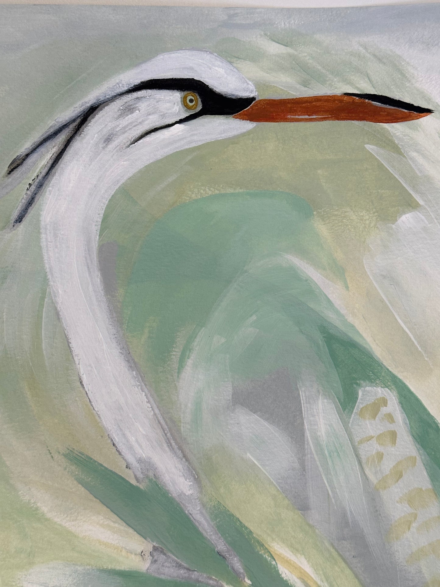 Spring Stork Painting Original