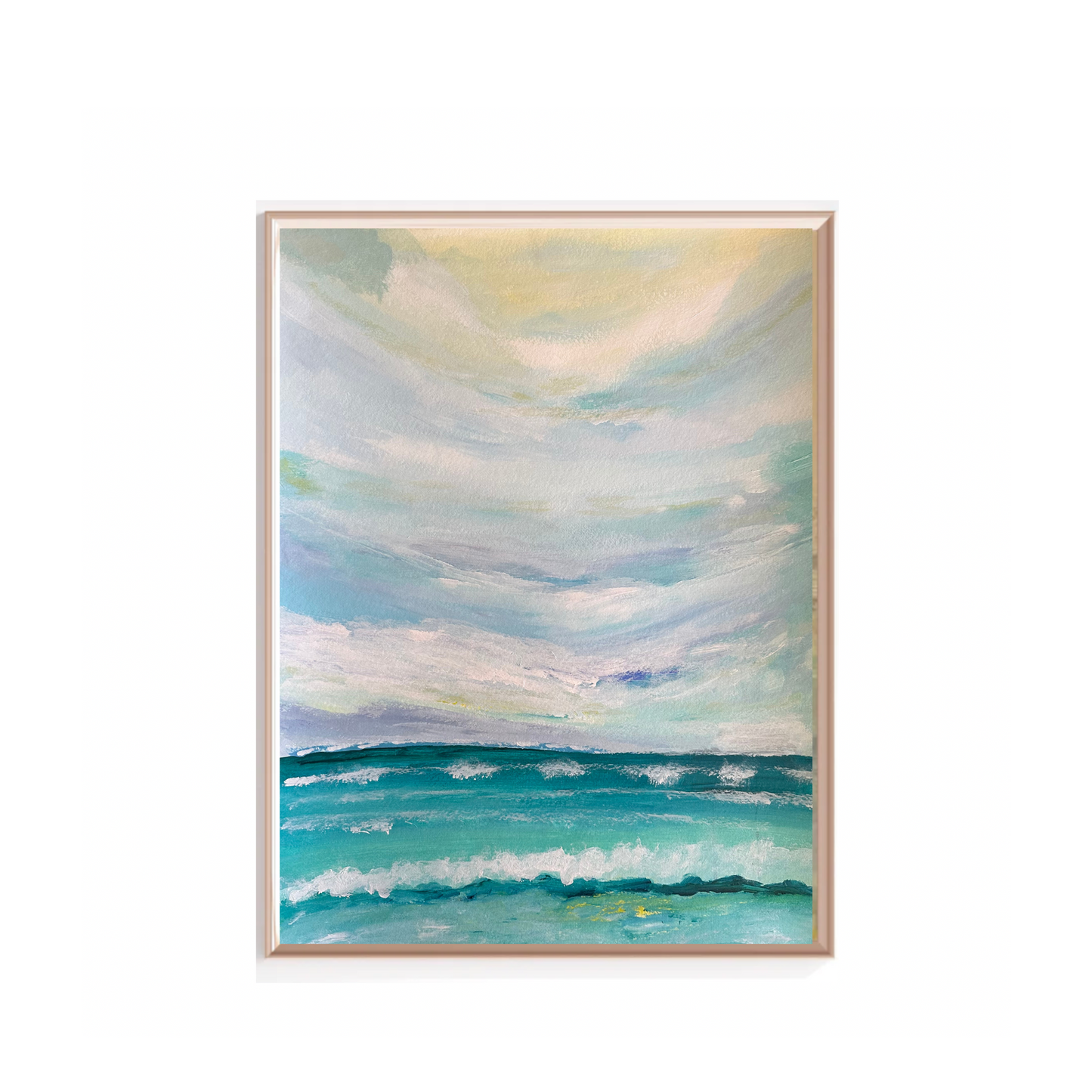 Serene Beach Coastal Painting Print