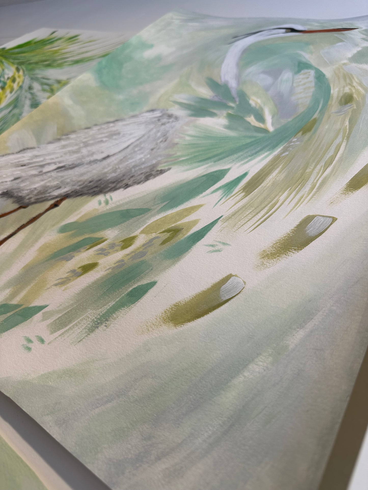 Spring Stork Painting Original