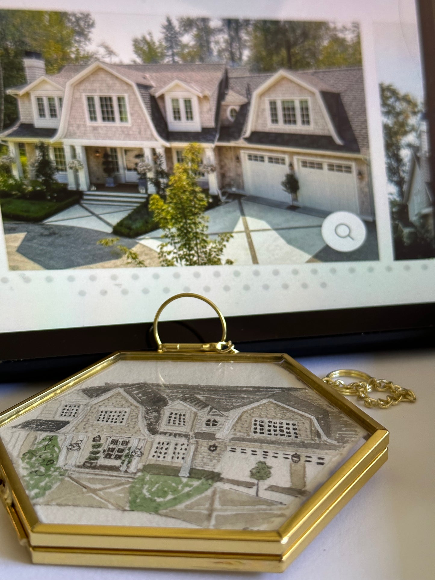 A Mini Home Portrait Hexagon Ornament