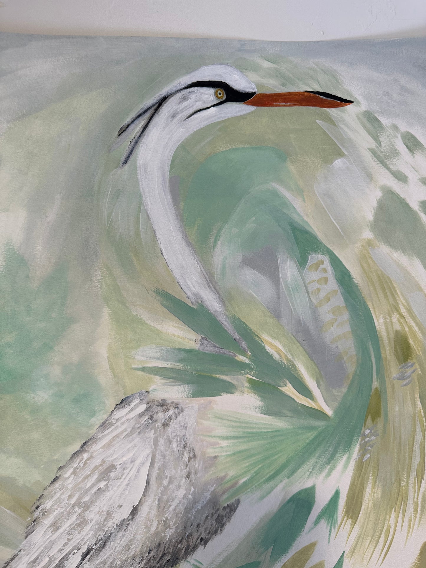 Spring Stork Painting Original