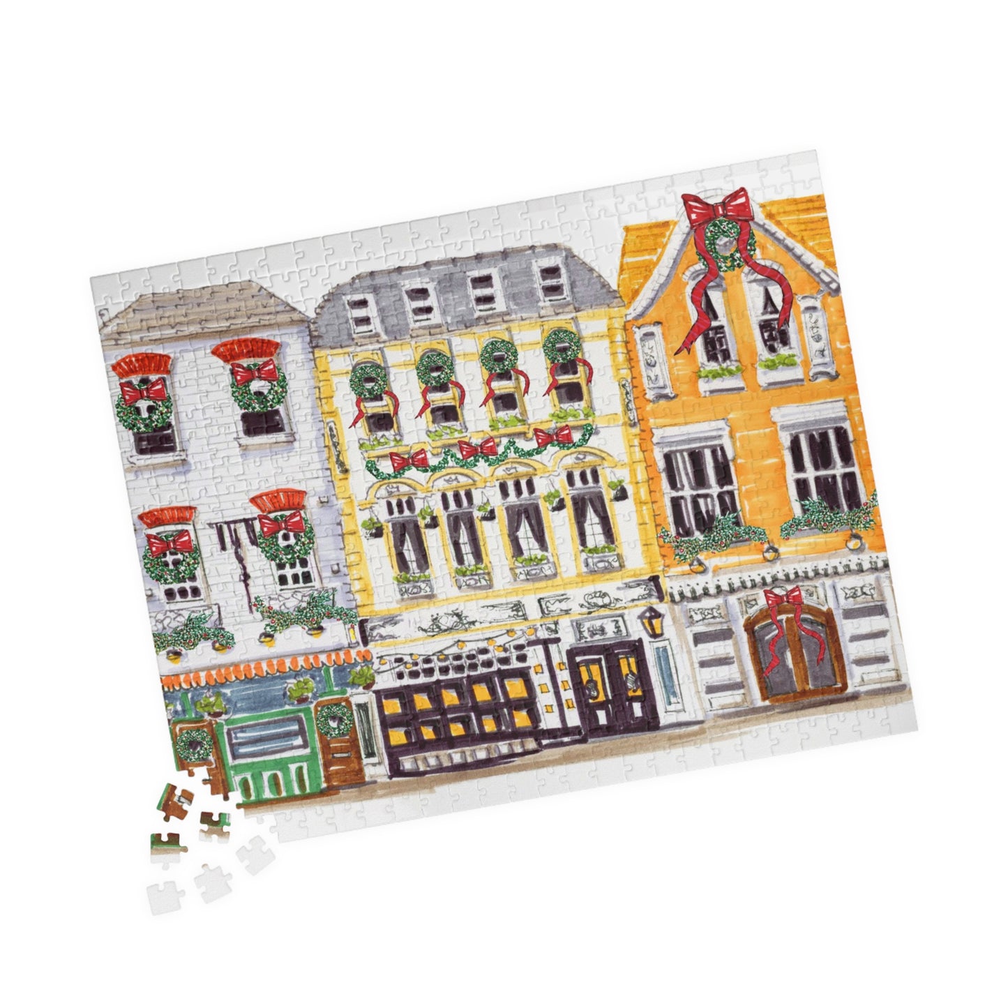 Eruopean Christmas Street Holiday Puzzle, jigsaw puzzle 500 pc