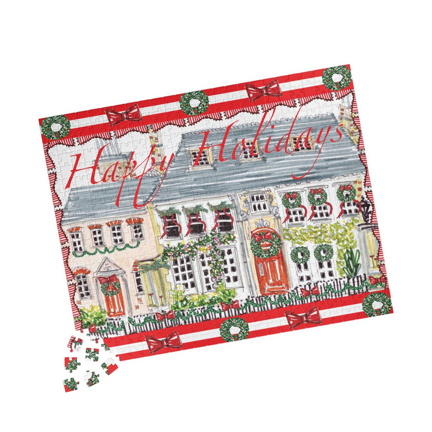 Happy Holiday Cozy Cottage Christmas Puzzle, jigsaw puzzle 500 pc