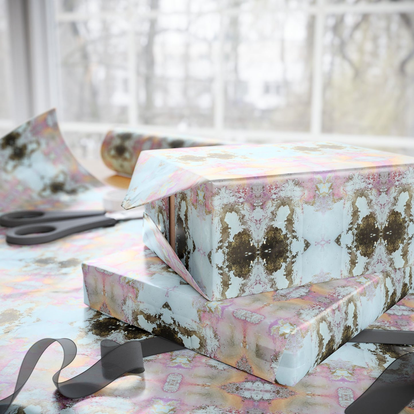 Glitzy Glam Watercolor Wrapping Paper