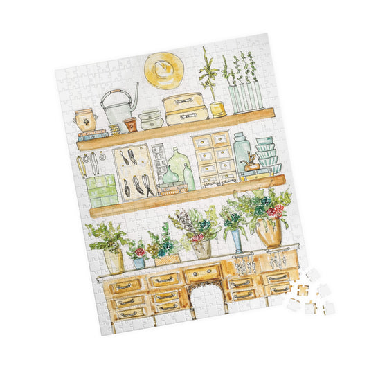 Puzzle, Original Floral Design Watercolor Illustration, Family Jigsaw, Fun Challenge Game, Mindful Activity, Flower Pattern Gift