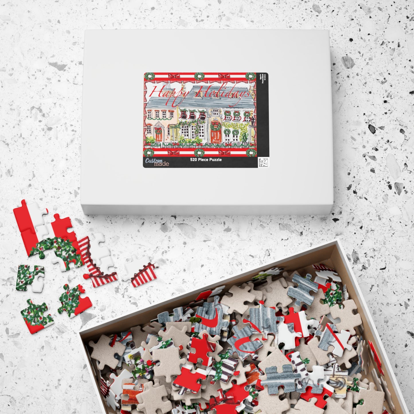Happy Holiday Cozy Cottage Christmas Puzzle, jigsaw puzzle 500 pc