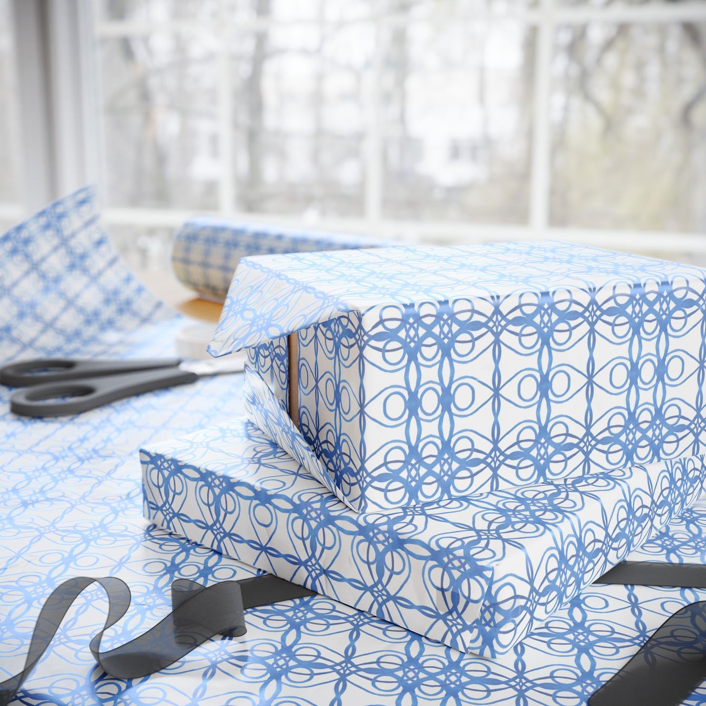 Periwinkle Watercolor Wrapping Paper Sheets