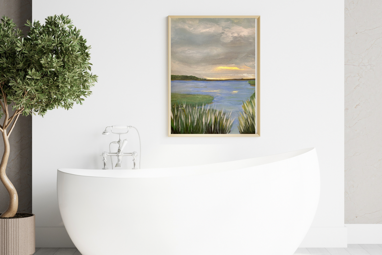 Golden At Dusk Marsh Print