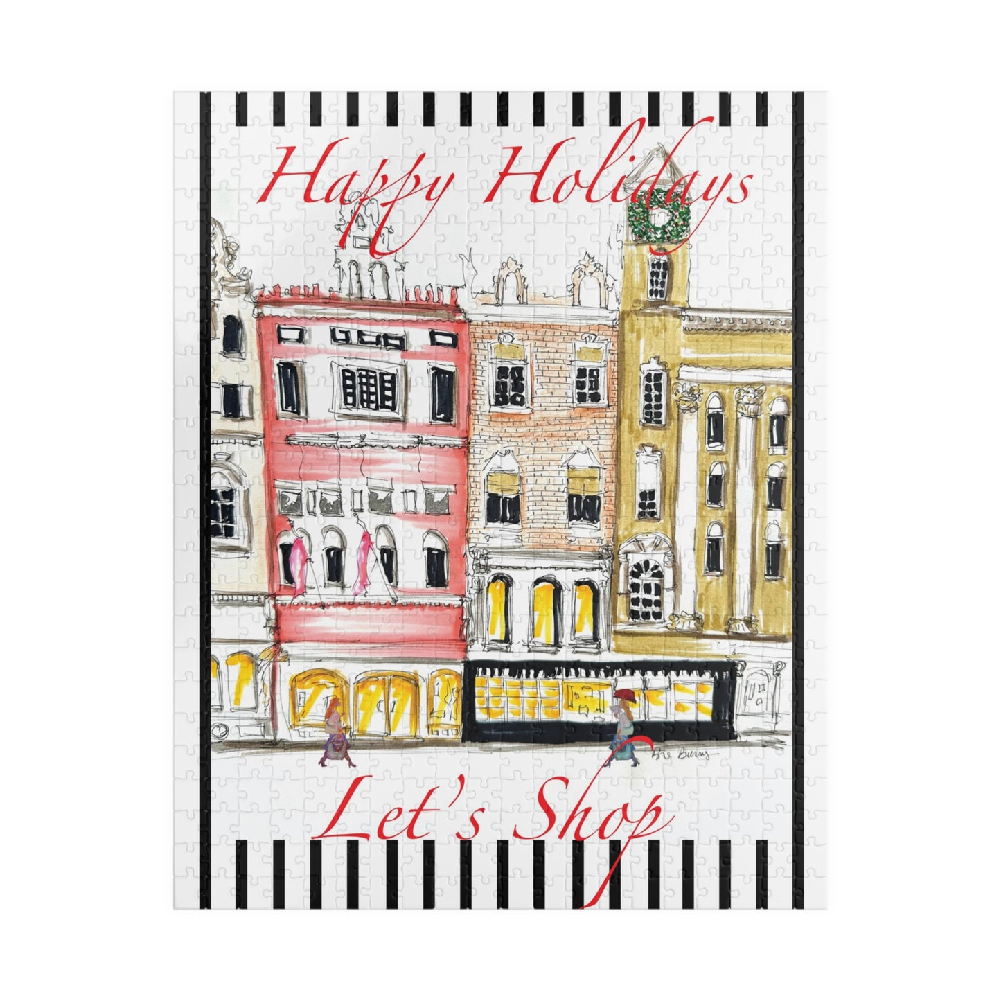 Let's Shop Christmas Street Holiday Puzzle, jigsaw puzzle 500 pc