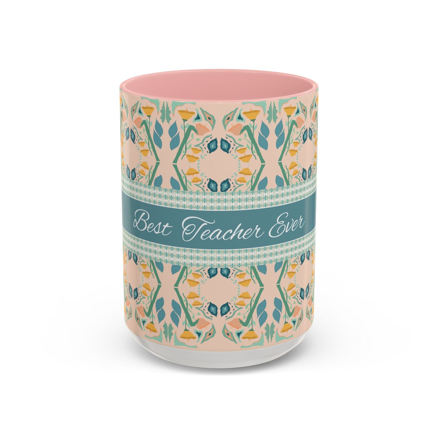 Personal Teacher Mug Floral Thank You Gift Best Teacher Ever