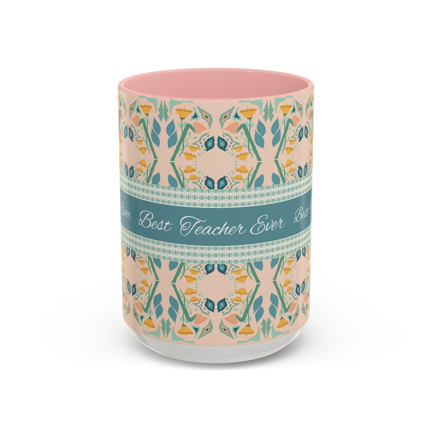 Personal Teacher Mug Floral Thank You Gift Best Teacher Ever