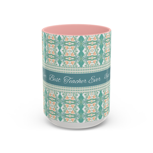 Best Teacher Ever Personal Teacher Mug Floral Thank You Gift