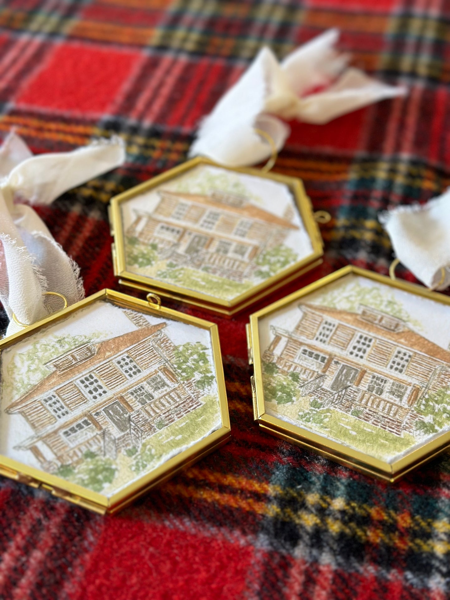 Watercolor Personalized New Home Photo Ornament, Housewarming Gift, Realtor Client Gift, Couples Home Ornament
