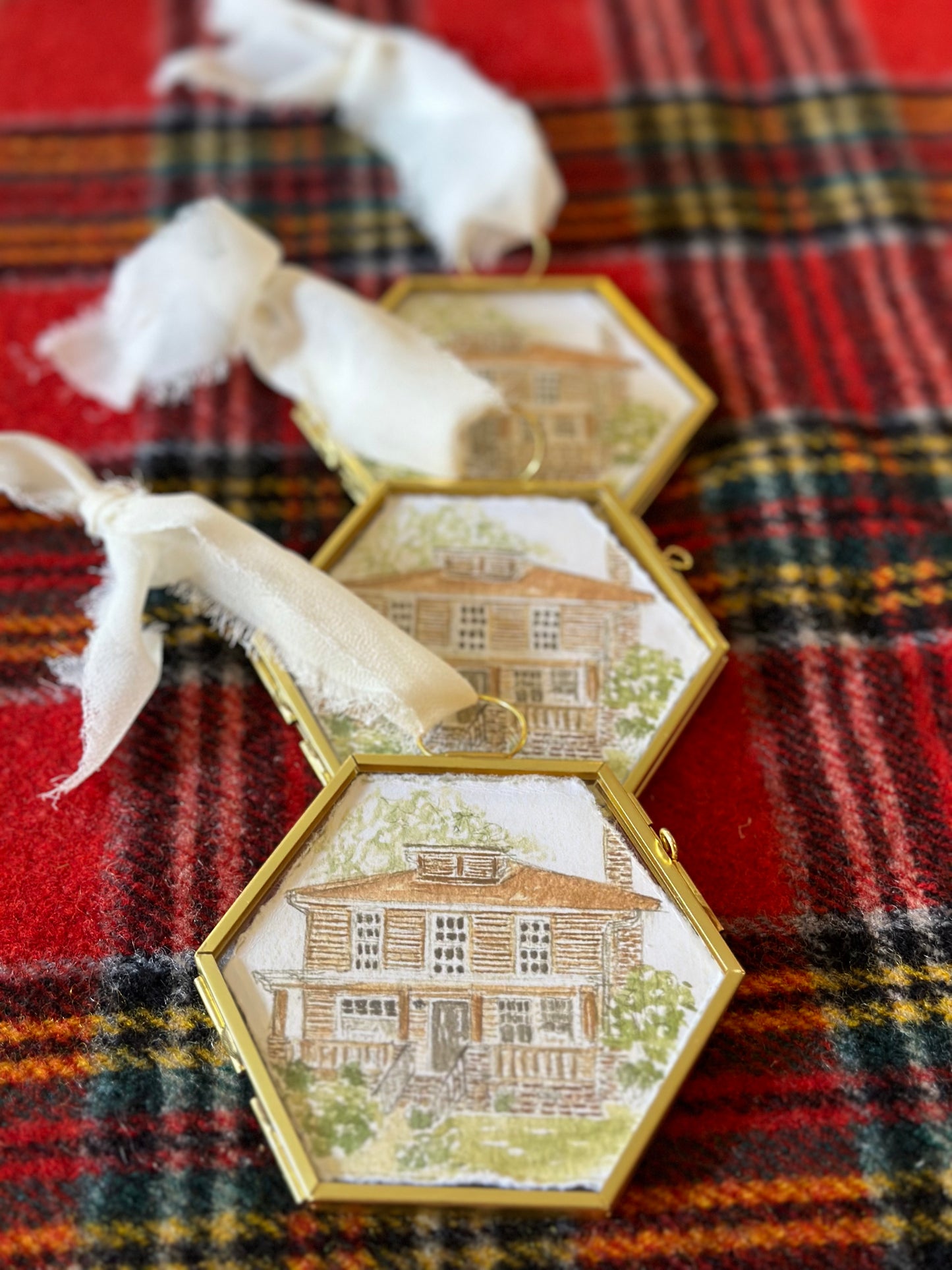 Watercolor Personalized New Home Photo Ornament, Housewarming Gift, Realtor Client Gift, Couples Home Ornament