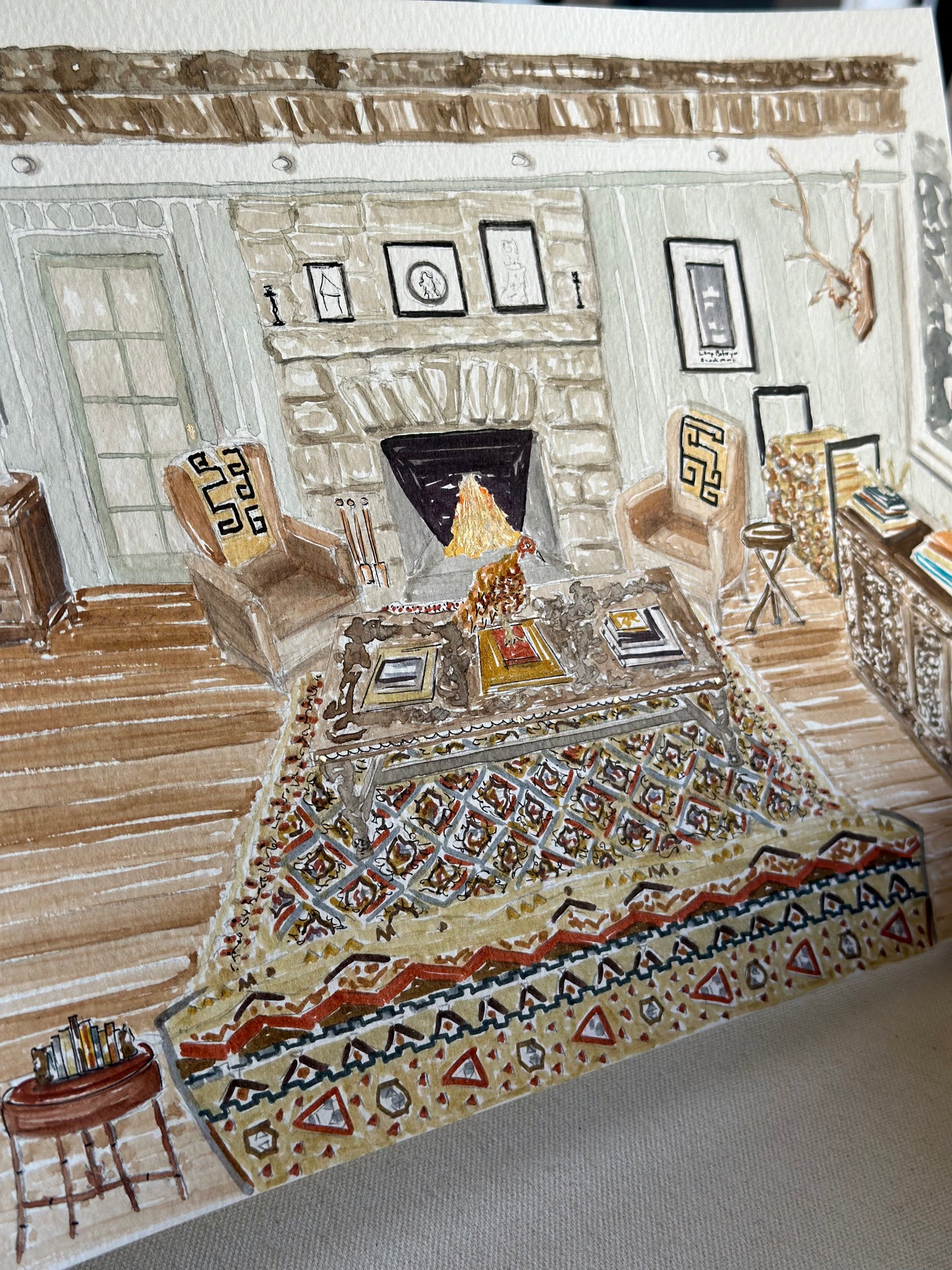 Custom Interior Illustration 9x12