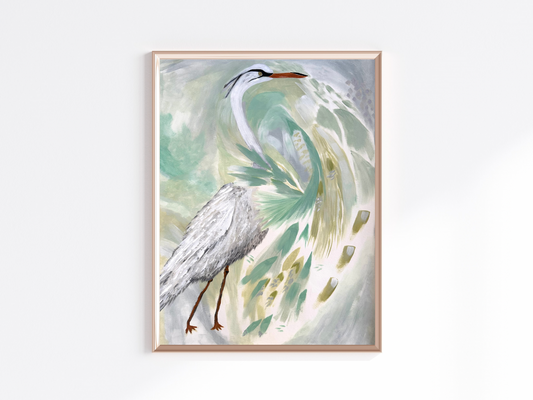 Spring Stork Painting Original