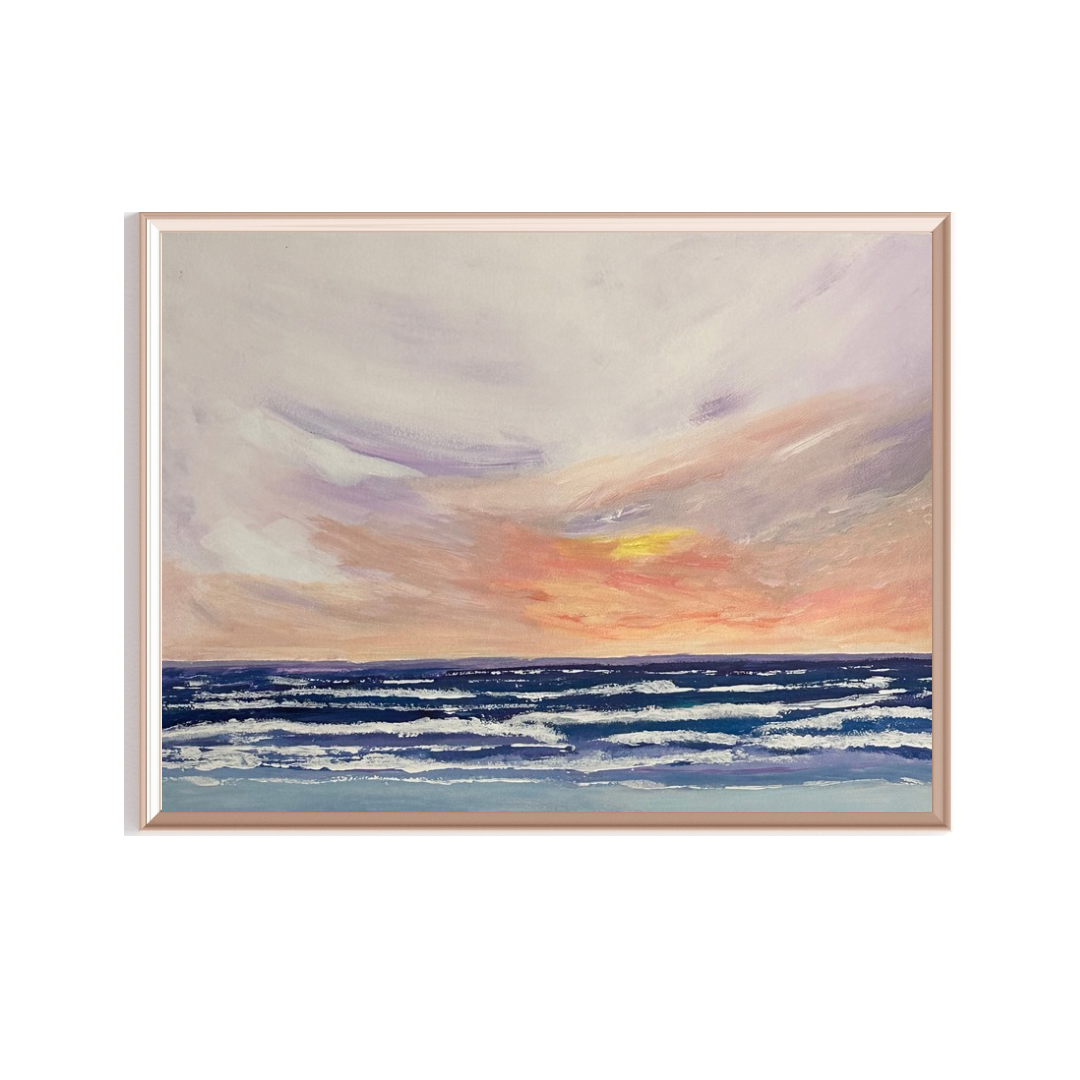 Purple Tides Beach Original Painting