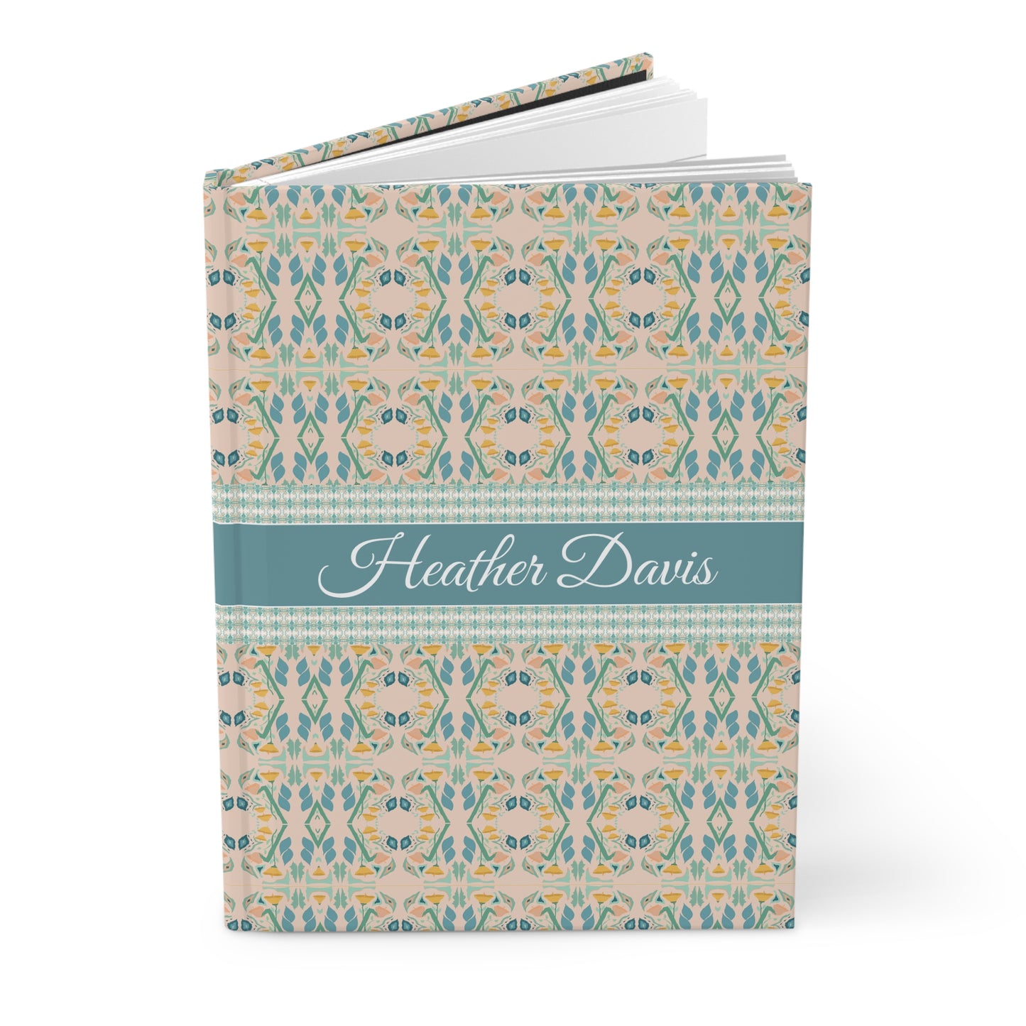 Personalized Floral Pattern Hardcover Journal Matte - Custom Name, Customizable Notebook, Flower Design Diary, Unique Gift for Her, Personal
