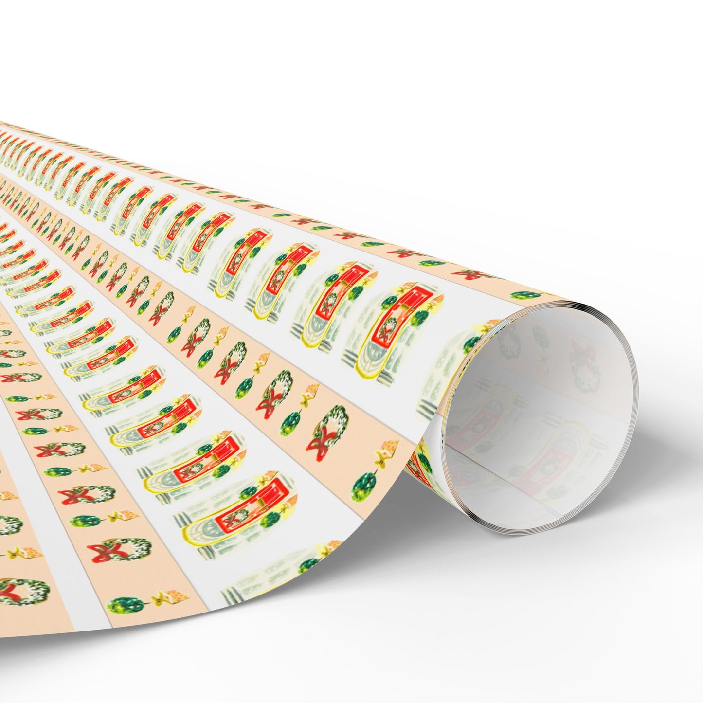 Happy Holidays Red Door Watercolor Wrapping Paper