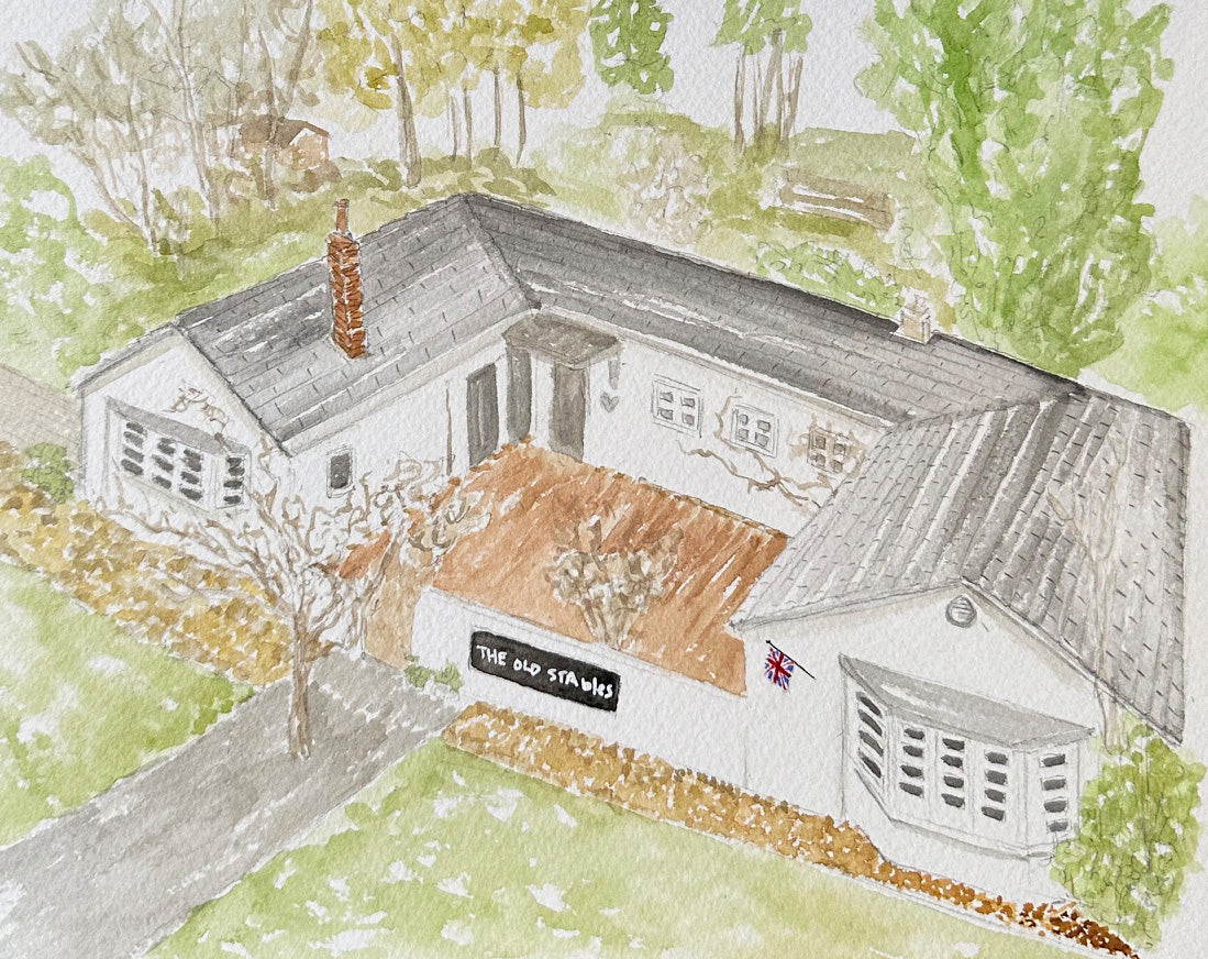 Custom Watercolor House Portrait | Personalized Home Illustration Gift by Breanna Megan Studio