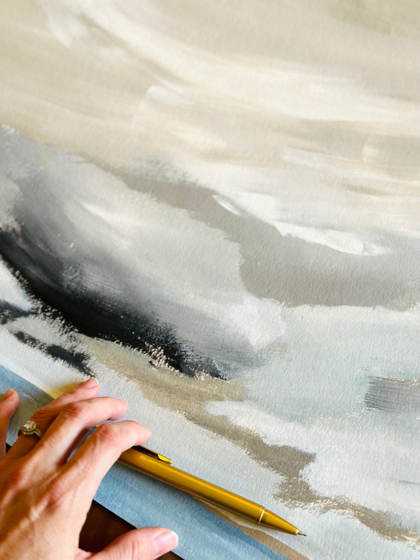 Blustery Beach Day Coastal Original Painting