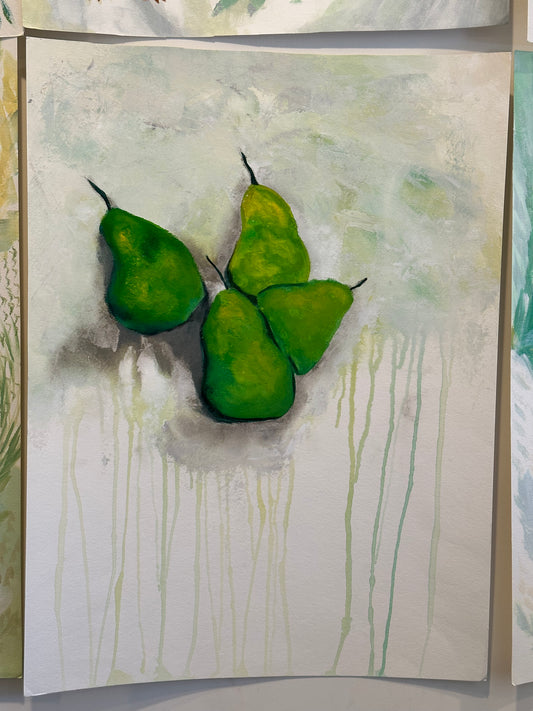 Dripping Pears Painting
