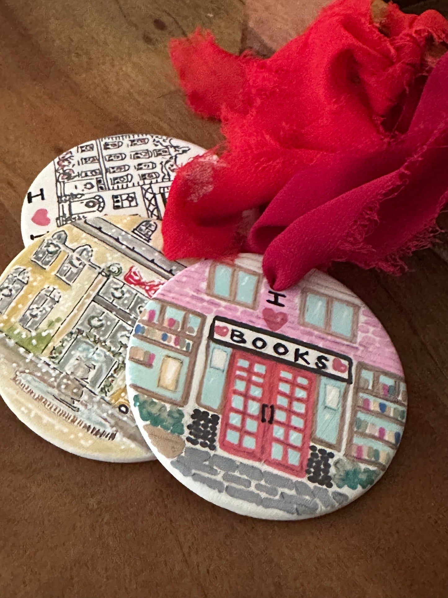 Handpainted Book Lover Holiday Ornament