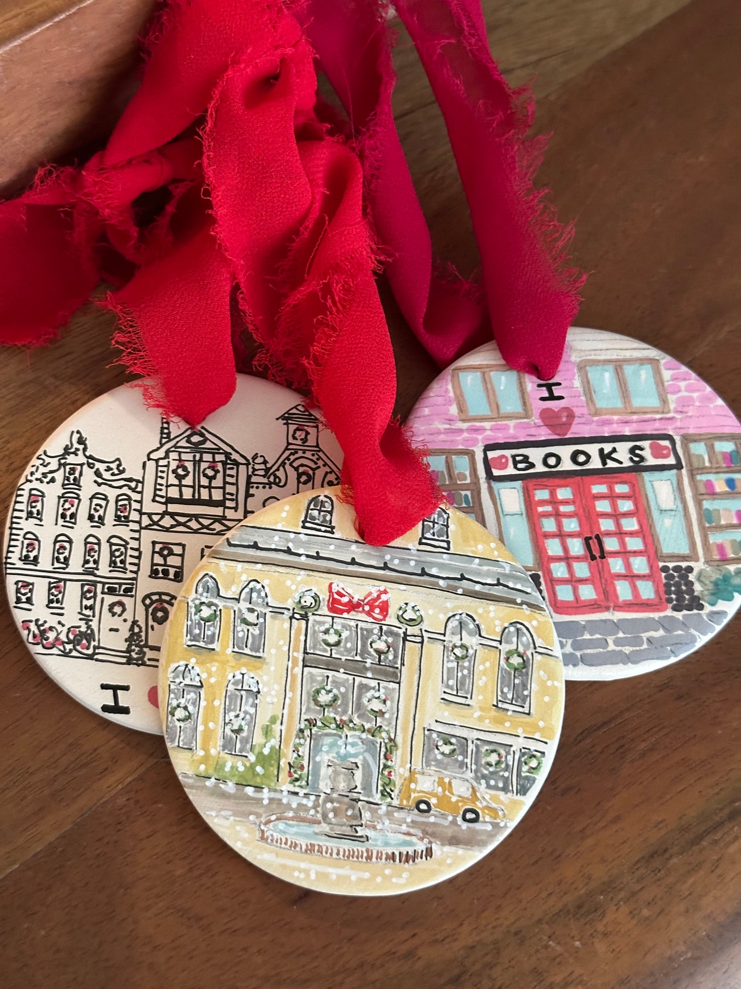 The Bow On The Boulevard Handpainted Ornament