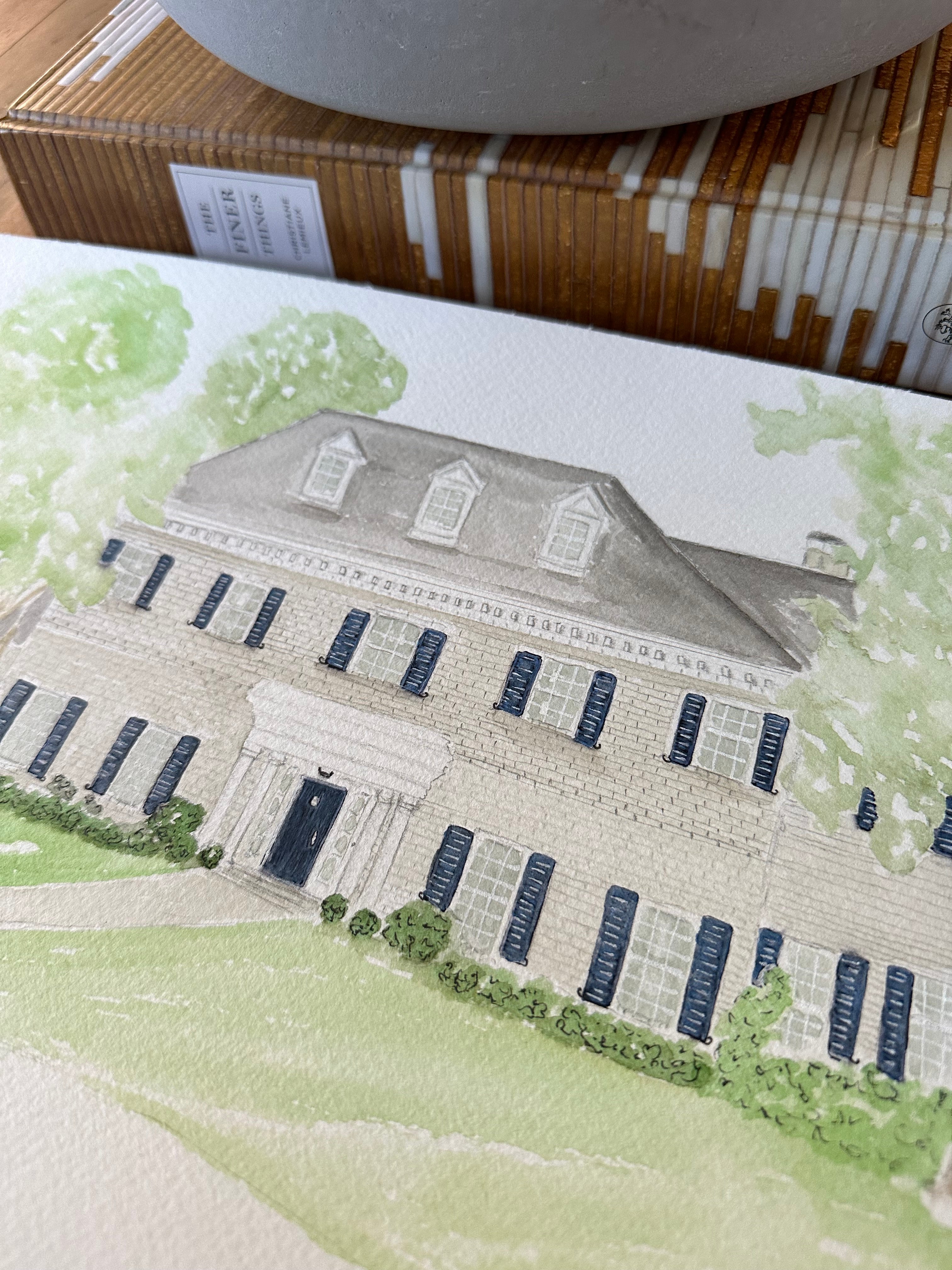 Custom Watercolor House Portrait | Personalized Home Illustration Gift ...