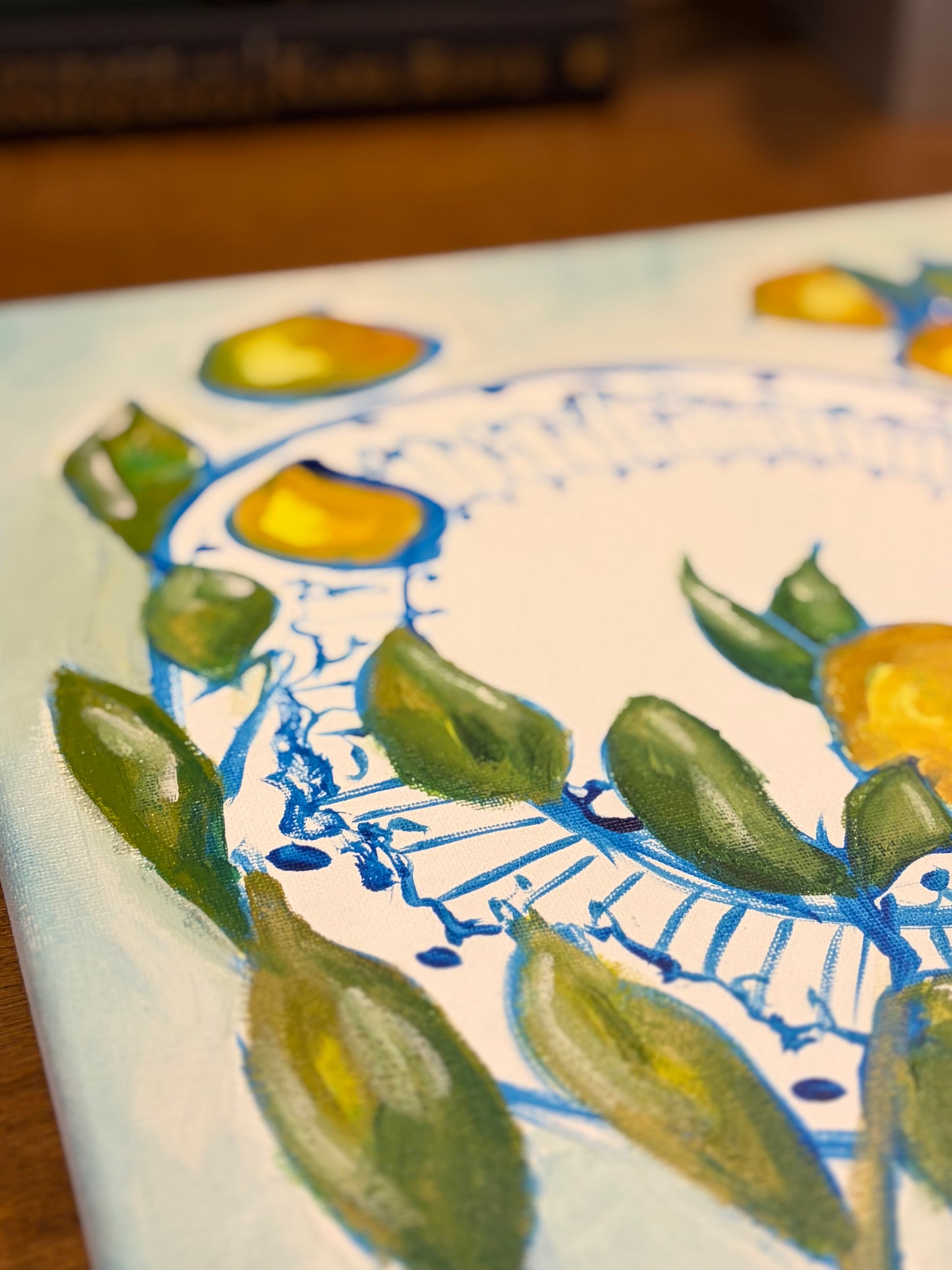 Lemons & Blue Porcelain — Original Painting