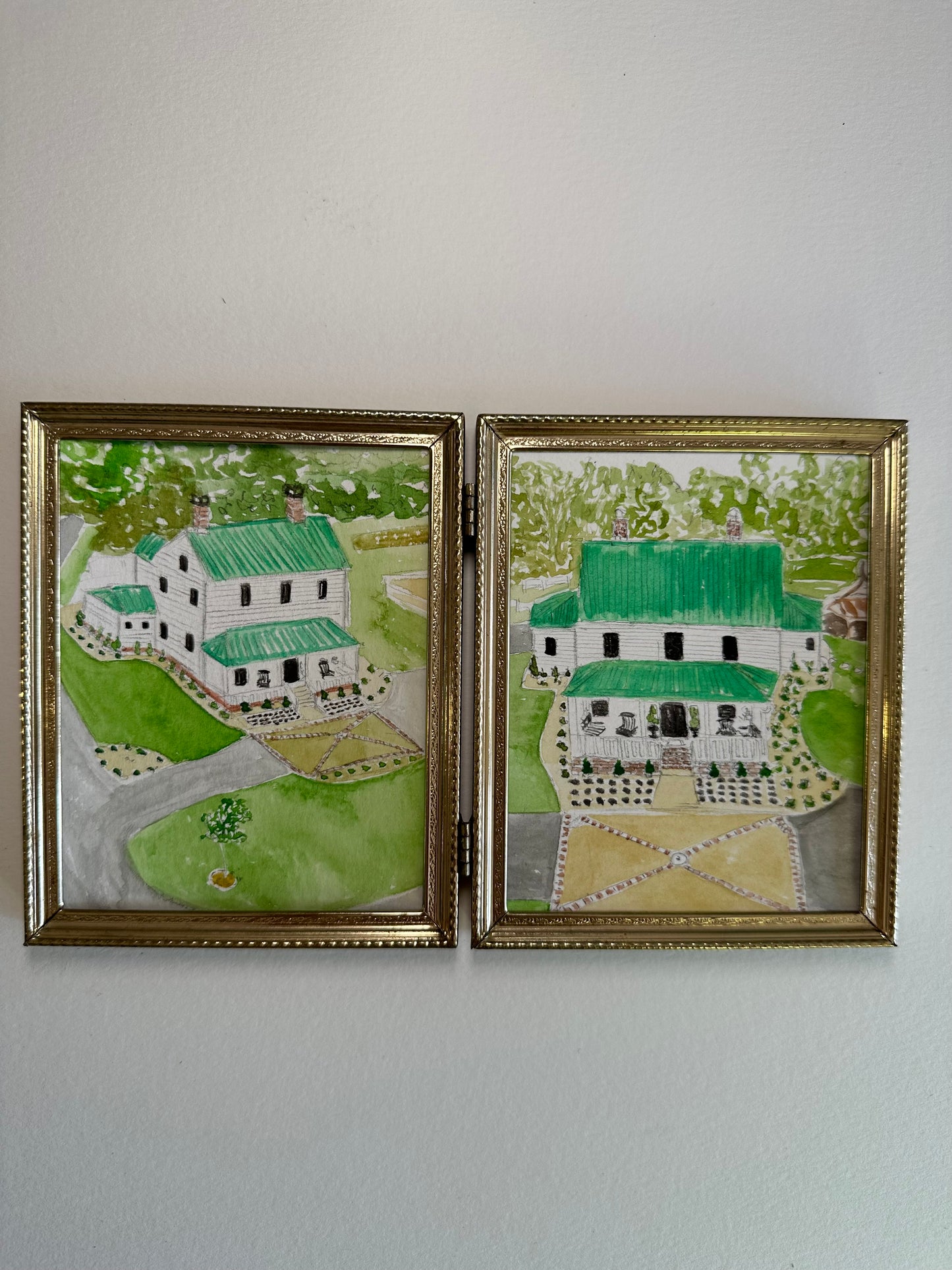 Custom Home Portrait  2 (5x7) Gold Frame