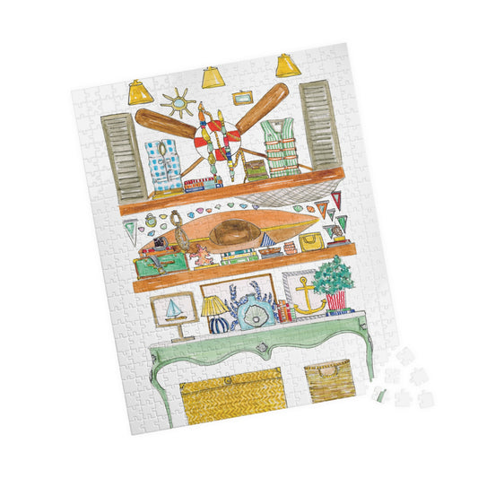 Puzzle, Fisherman Warf Watercolor 500-piece Fun Jigsaw Puzzles, Relaxing Brain Teaser, Unique Gift for Puzzle Lovers, Mindful Activity