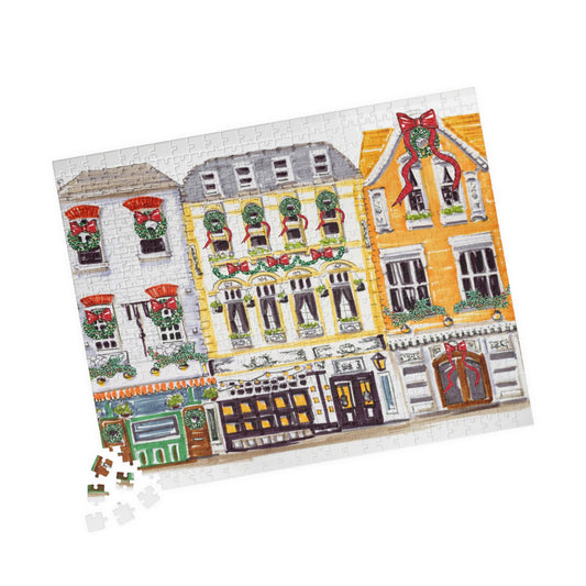 Eruopean Christmas Street Holiday Puzzle, jigsaw puzzle 500 pc