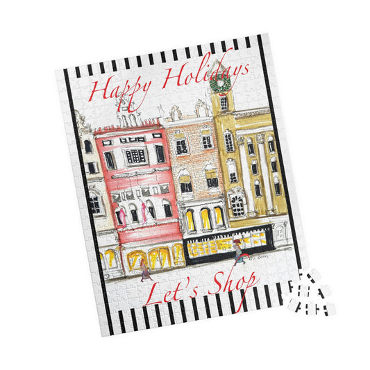 Let's Shop Christmas Street Holiday Puzzle, jigsaw puzzle 500 pc