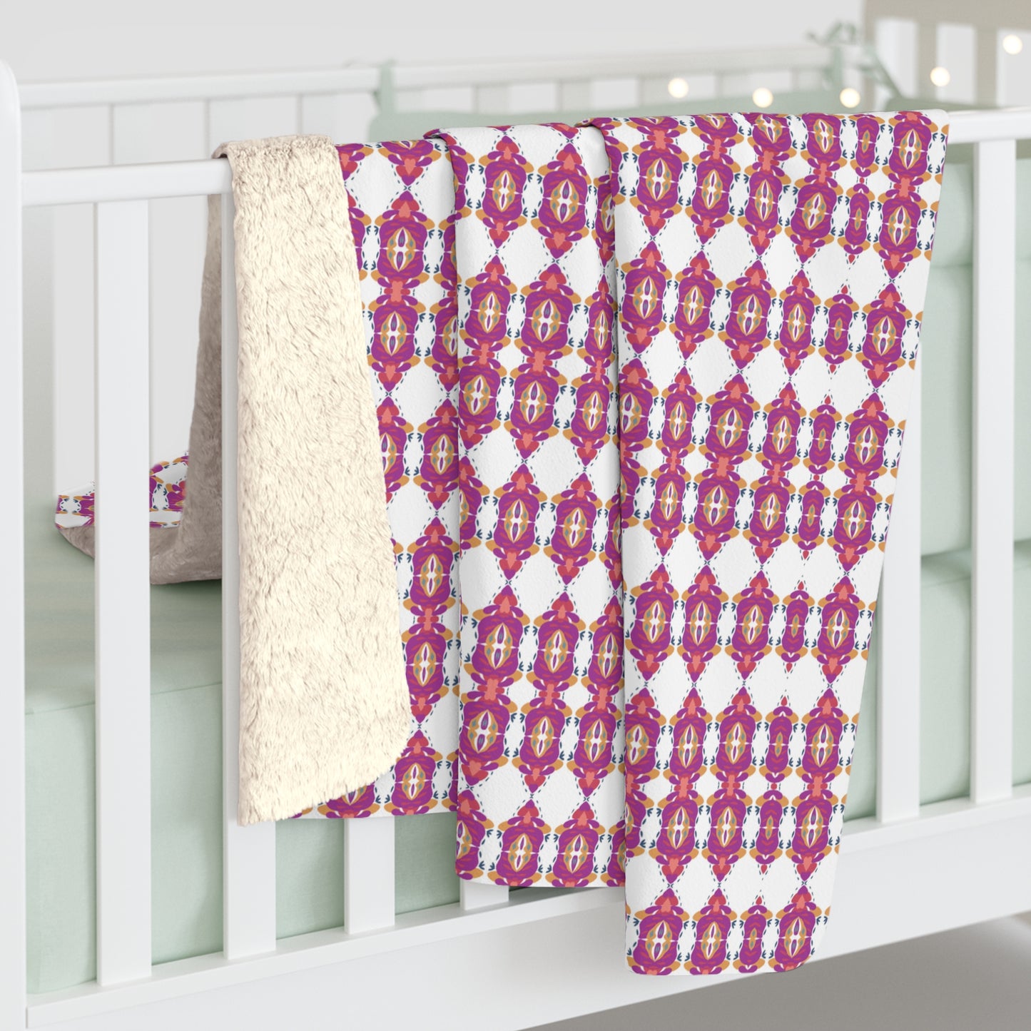 Magenta And Gold Sherpa Blanket