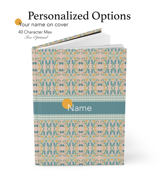 Personalized Floral Pattern Hardcover Journal Matte - Custom Name, Customizable Notebook, Flower Design Diary, Unique Gift for Her, Personal