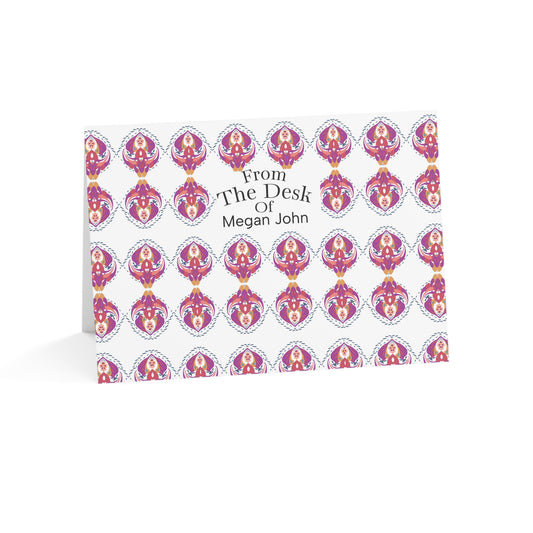 Greeting Cards, Colorful Personalized Stationery, From The Desk Of Custom Cards, Set of 10 ,30 50, Personalized Greeting Cards Pack, Note