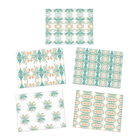 Floral Greeting Card Set of 5 Stationery