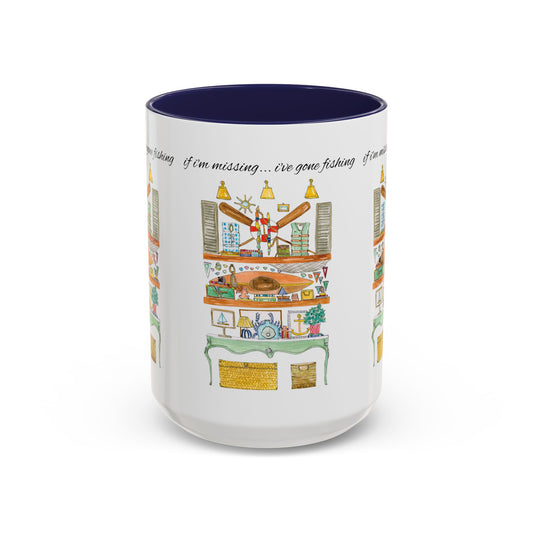 Artistic and unique illustration I've Gone Fishing Mug