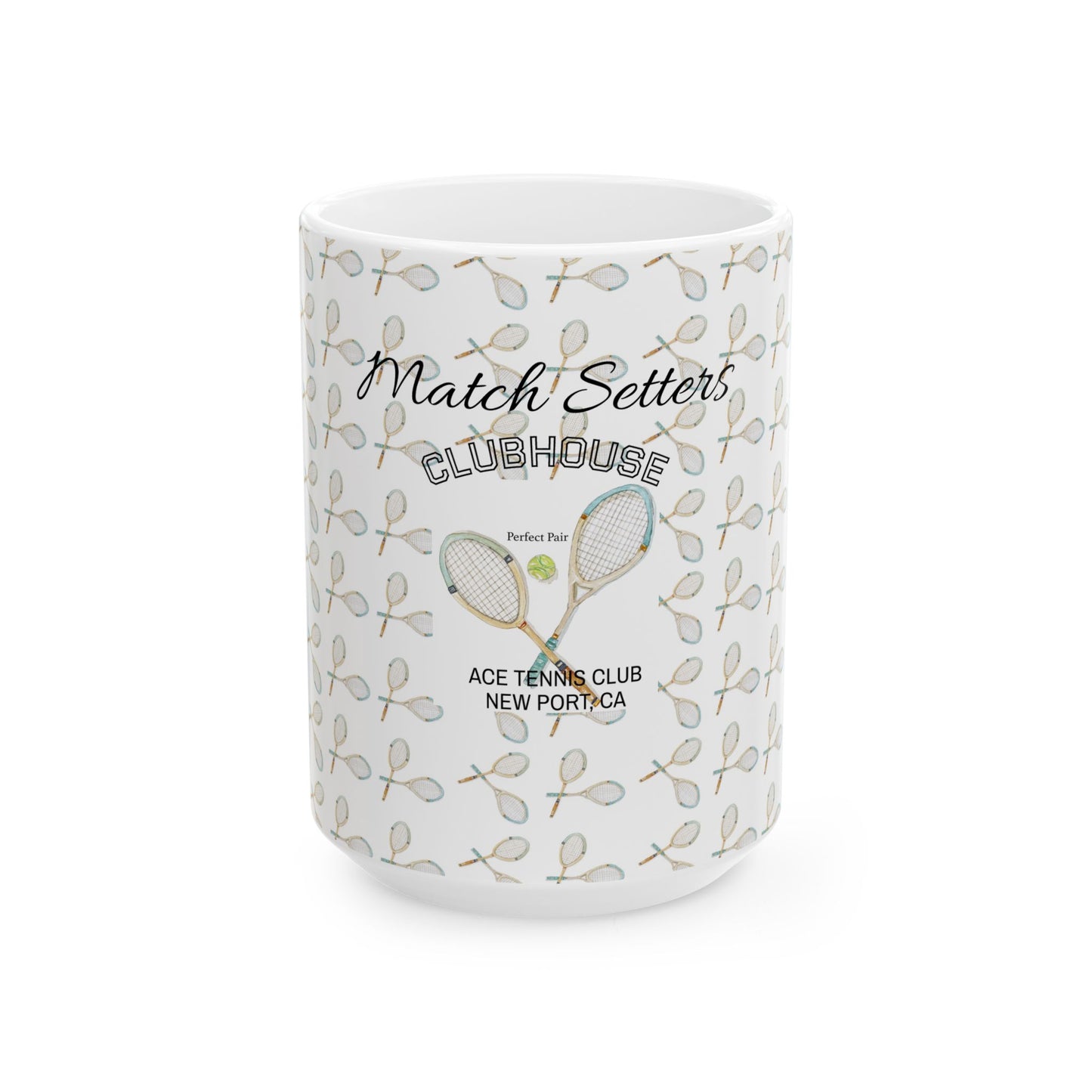 Personal Tennis Ceramic Mug, Best Match Setter Clubhouse Gift