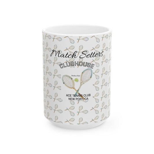 Personal Tennis Ceramic Mug, Best Match Setter Clubhouse Gift