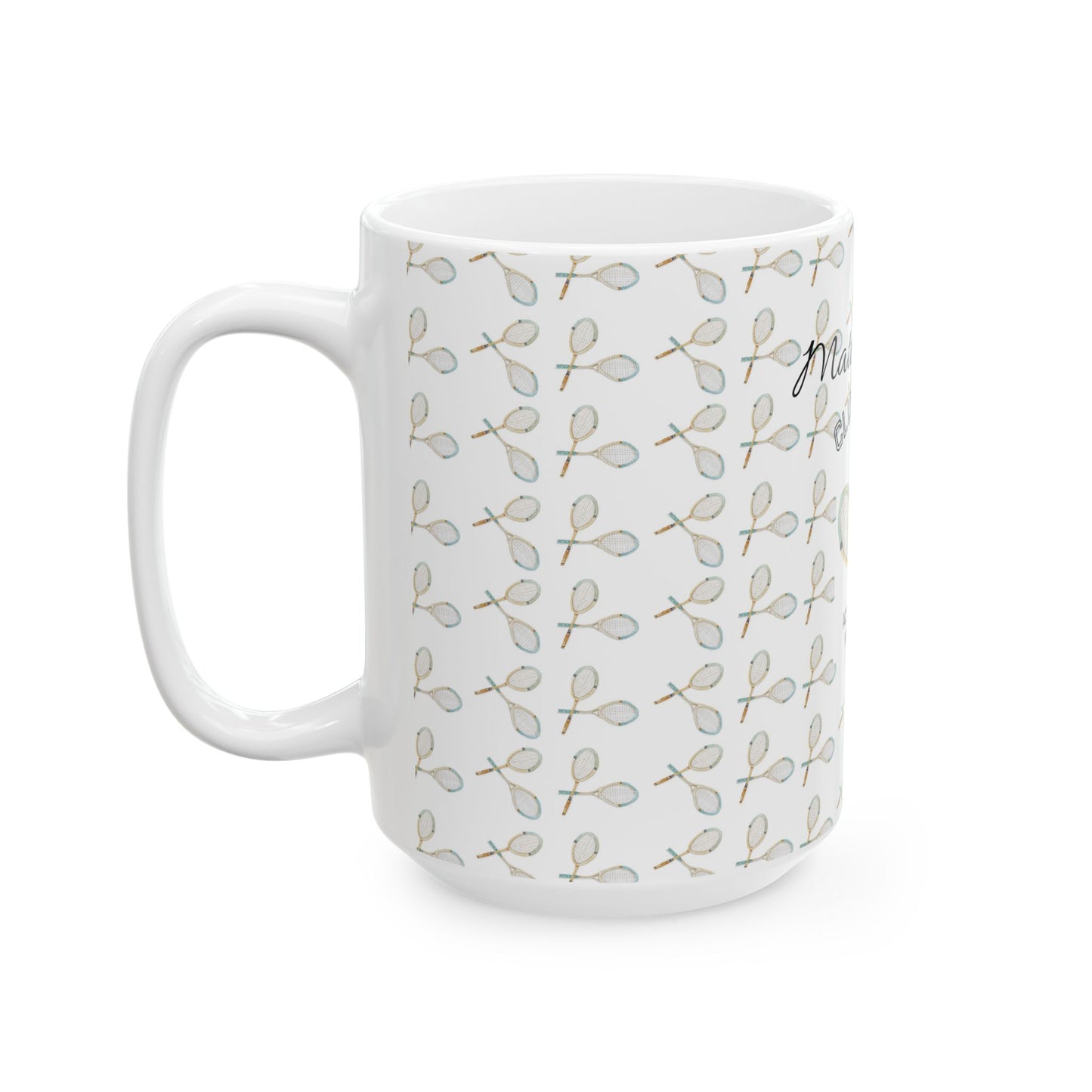 Personal Tennis Ceramic Mug, Best Match Setter Clubhouse Gift