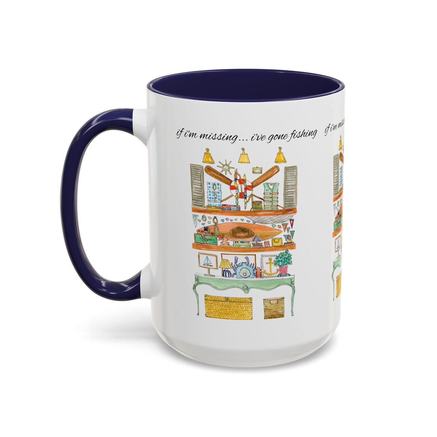 Artistic and unique illustration I've Gone Fishing Mug