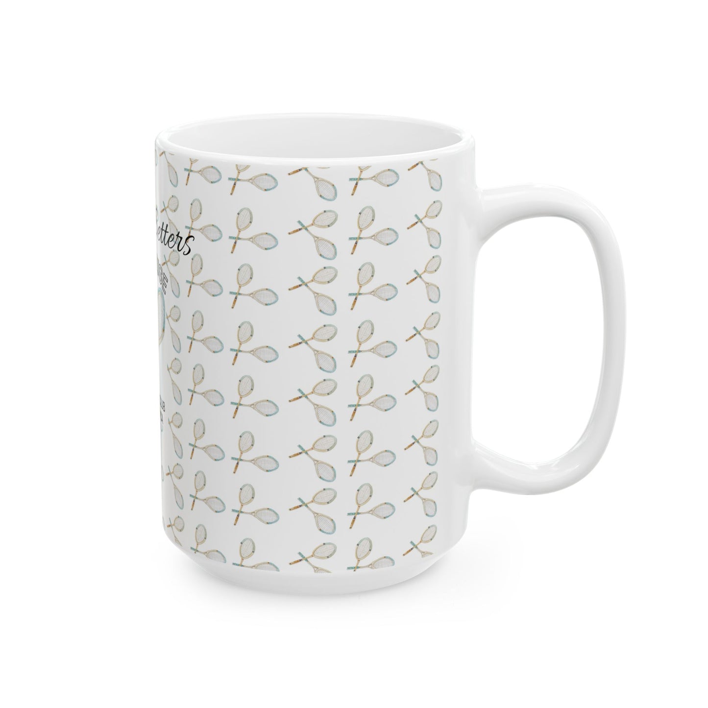Personal Tennis Ceramic Mug, Best Match Setter Clubhouse Gift