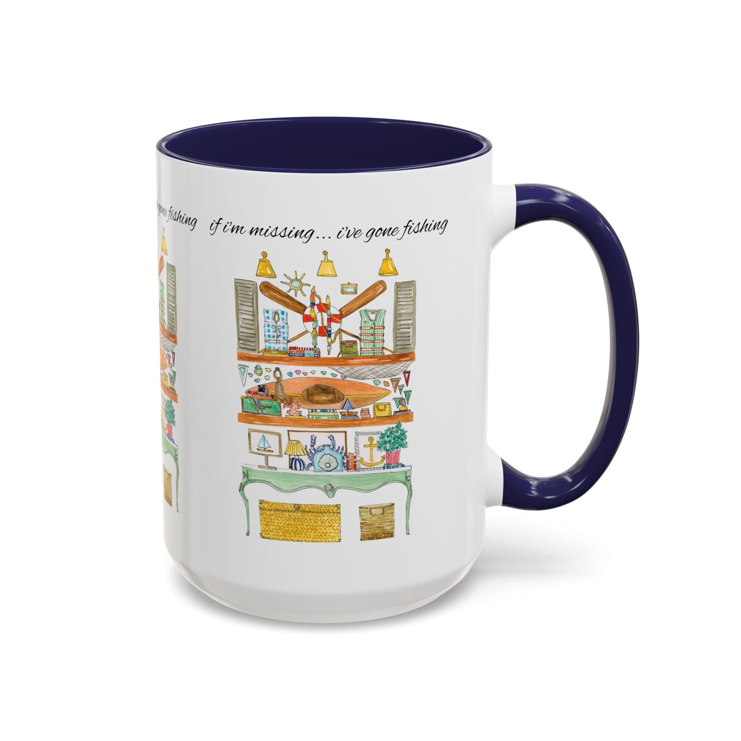 Artistic and unique illustration I've Gone Fishing Mug