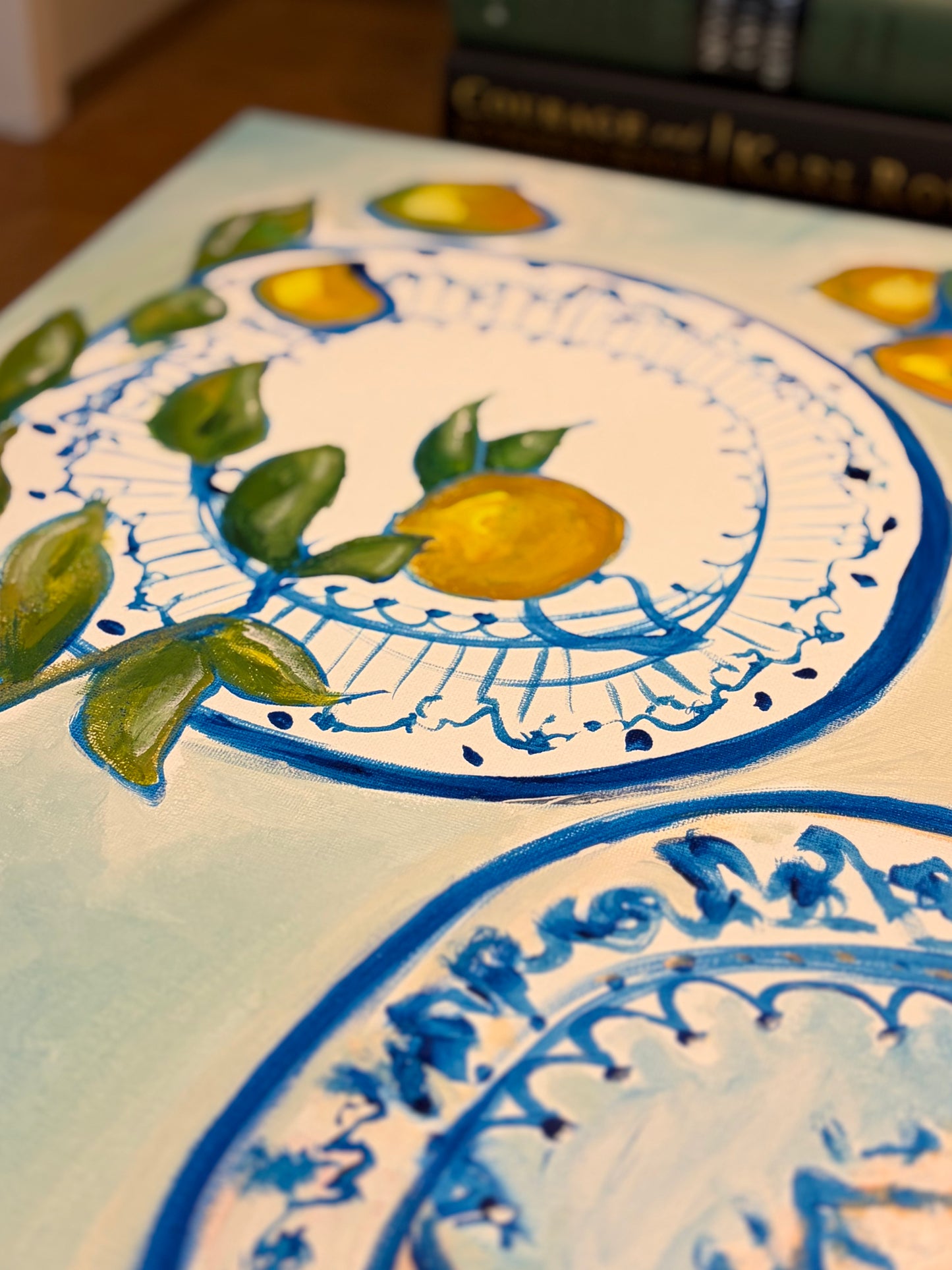 Lemons & Blue Porcelain — Original Painting